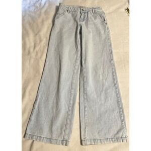 PacSun‎ Light Wash Wide Leg Jeans High Rise Blue Denim 100% Cotton 28 x 30